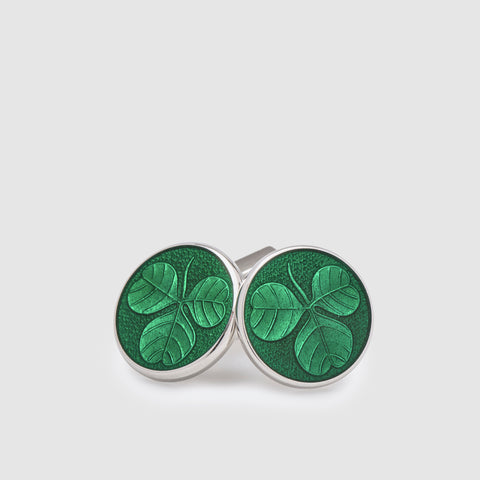 green enamel cufflinks