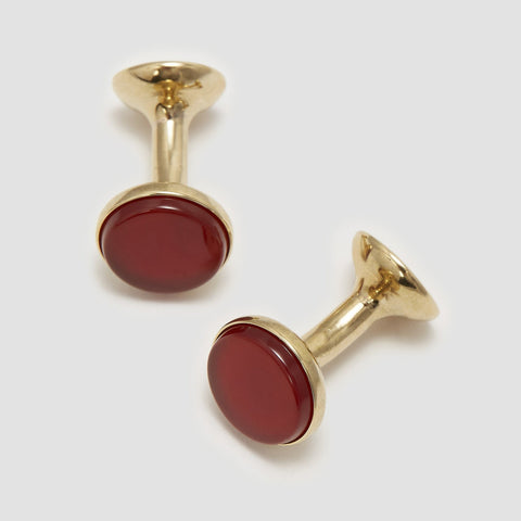 Cornelian Stone Bow Cufflinks