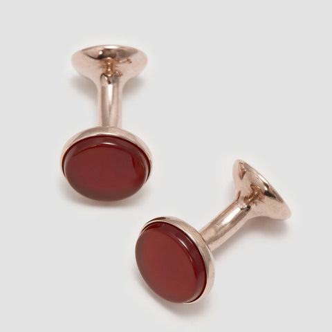 Cornelian Stone Bow Cufflinks