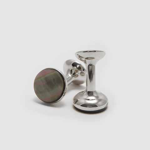 Smokey Mother of Pearl Bow Cufflinks