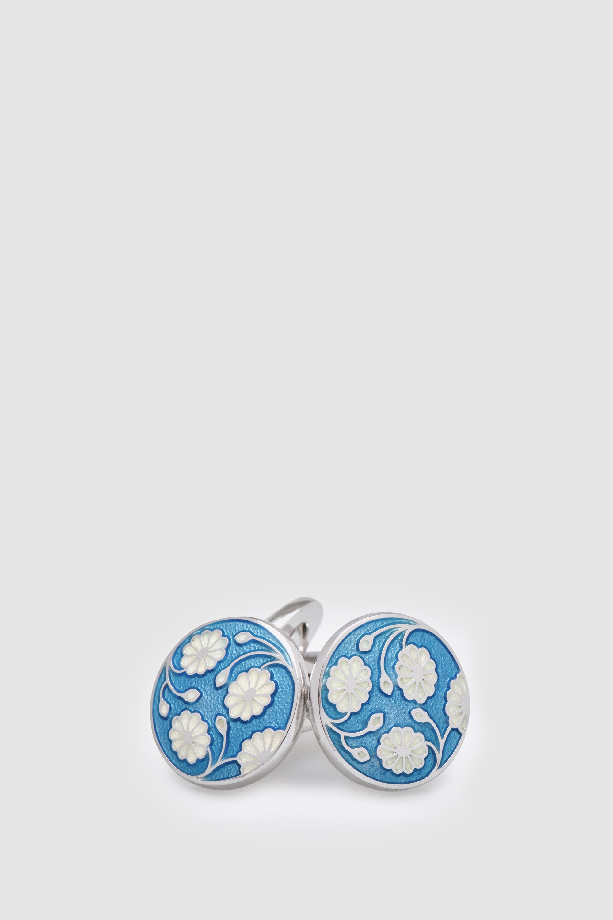 Daisy Cufflinks | Sky Blue & White Enamel | Codis Maya