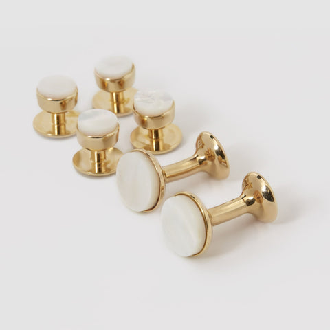 gold cufflinks and dress set