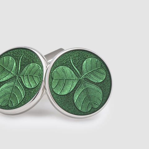 green enamel cufflinks