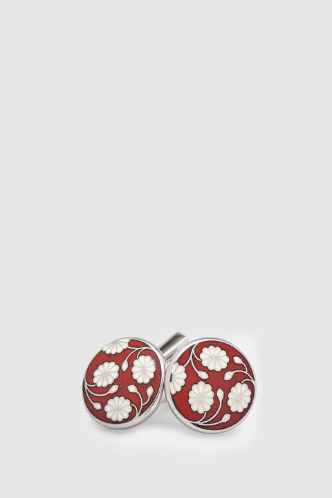 red enamel cufflinks