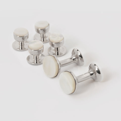 rhodium cufflinks and dress set